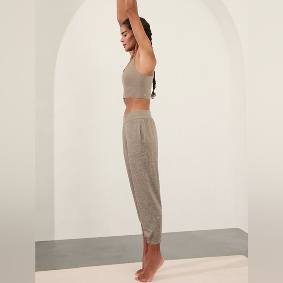 Ribbed Knit Lounge Tank & Jogger Set - Taupe - Picture 3 of 5